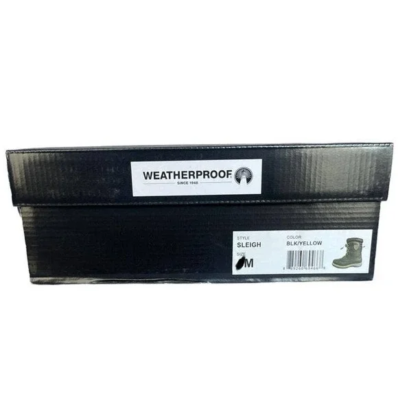 💎✨$130✨💎 NIB Weatherproof SLEIGH Blk Yellow Men's Boots - Picture 7 of 7